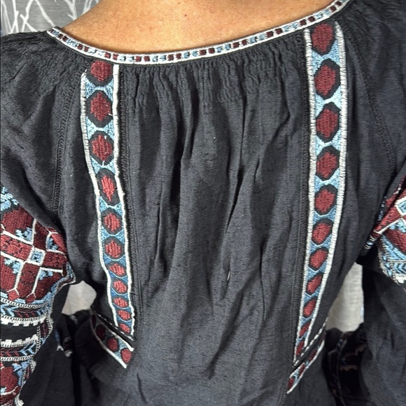 Free People Black Mini Dress with Embroidered Details - Picture 8 of 9